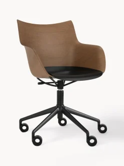 Sillas De Escritorio|Sillas De Escritorio>Kartell Silla de escritorio con reposabrazos Q/WOOD, altura regulable Madera, negro