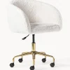 Sillas De Escritorio|Sillas De Escritorio>Westwing Collection Silla de escritorio de borreguillo Emmie, altura regulable