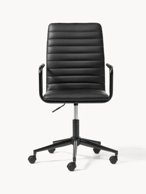 Sillas De Escritorio|Sillas De Escritorio> Silla de escritorio de cuero sintético Winslow, ajustable en altura Cuero sintético negro