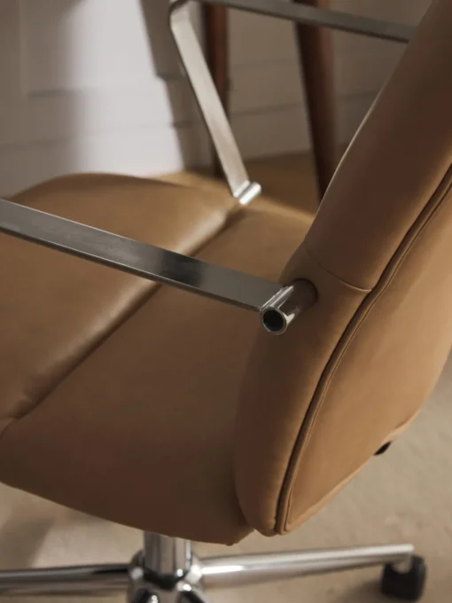 New Silla de escritorio de cuero sintético con reposabrazos Reto, altura regulable Sillas De Escritorio|Sillas De Escritorio