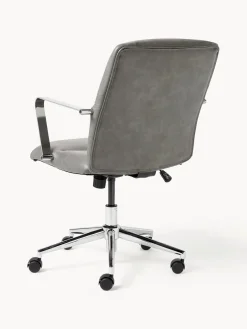 Sillas De Escritorio|Sillas De Escritorio></noscript>Westwing Collection Silla de escritorio de cuero sintético con reposabrazos Reto, altura regulable Cuero sintético gris