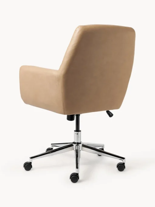 Sillas De Escritorio|Sillas De Escritorio>Westwing Collection Silla de escritorio de piel sintética con reposabrazos Benson, altura regulable Cuero sintético marrón claro