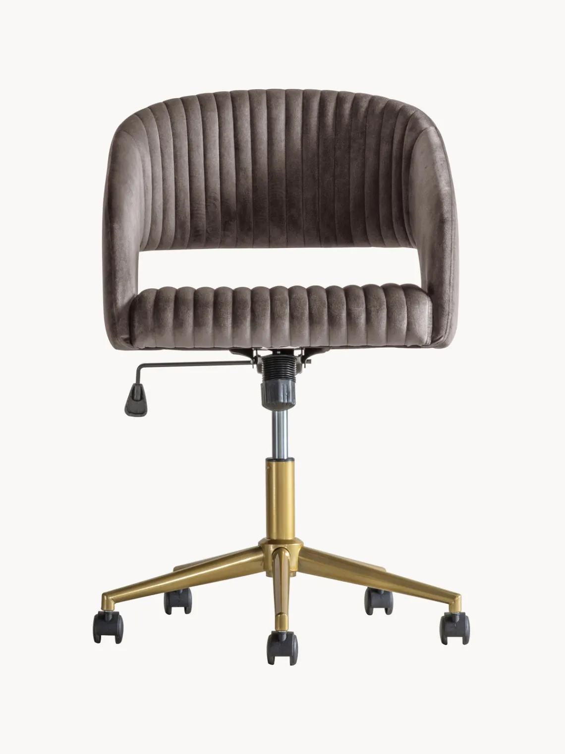 Sillas De Escritorio|Sillas De Escritorio> Silla de escritorio de terciopelo regulable en altura Murray Terciopelo gris oscuro, dorado