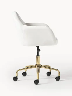 Sillas De Escritorio|Sillas De Escritorio></noscript>Westwing Collection Silla de escritorio de terciopelo Lucie Terciopelo blanco, dorado