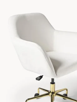 Sillas De Escritorio|Sillas De Escritorio></noscript>Westwing Collection Silla de escritorio de terciopelo Lucie Terciopelo blanco, dorado