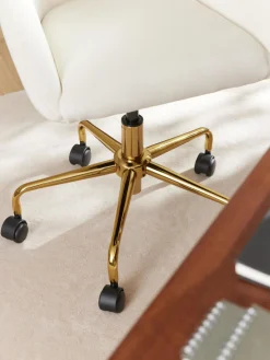 Sillas De Escritorio|Sillas De Escritorio></noscript>Westwing Collection Silla de escritorio de terciopelo Lucie Terciopelo blanco, dorado