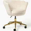 Sillas De Escritorio|Sillas De Escritorio>Westwing Collection Silla de escritorio de terciopelo con reposabrazos Oyster, altura regulable