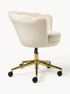 Sillas De Escritorio|Sillas De Escritorio></noscript>Westwing Collection Silla de escritorio de terciopelo con reposabrazos Oyster, altura regulable