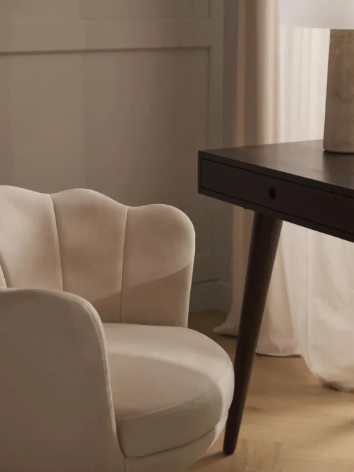 Sillas De Escritorio|Sillas De Escritorio>Westwing Collection Silla de escritorio de terciopelo con reposabrazos Oyster, altura regulable