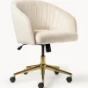 Discount Silla de escritorio de terciopelo con reposabrazos Laria, altura regulable Sillas De Escritorio|Sillas De Escritorio