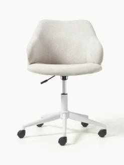 Sillas De Escritorio|Sillas De Escritorio></noscript> Silla de escritorio tapizada regulable en altura Einara Tejido gris claro