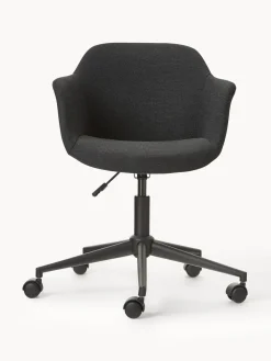 Sillas De Escritorio|Sillas De Escritorio></noscript>Westwing Collection Silla de escritorio tapizada con asiento estrecho Fiji Tejido negro