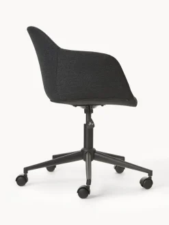 Sillas De Escritorio|Sillas De Escritorio></noscript>Westwing Collection Silla de escritorio tapizada con asiento estrecho Fiji Tejido negro