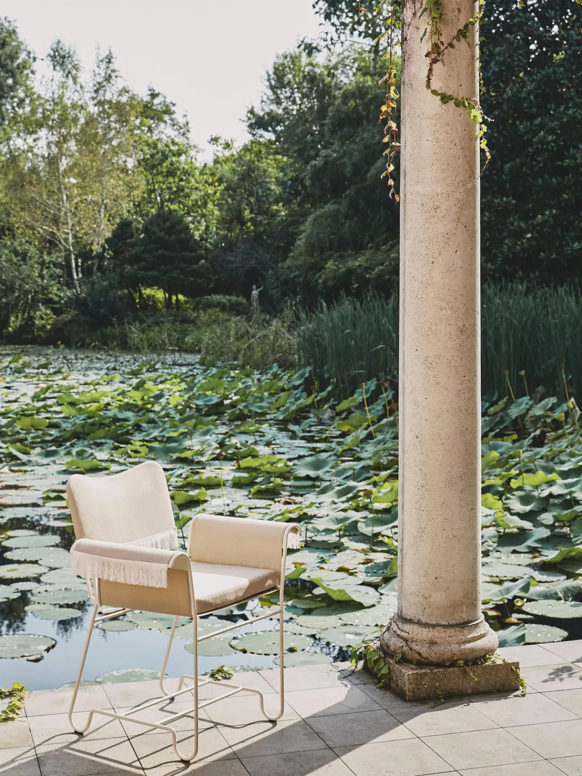 Sillas De Jardín|Sillas De JardíN>GUBI Silla de jardín con flecos Tropique Blanco, beige