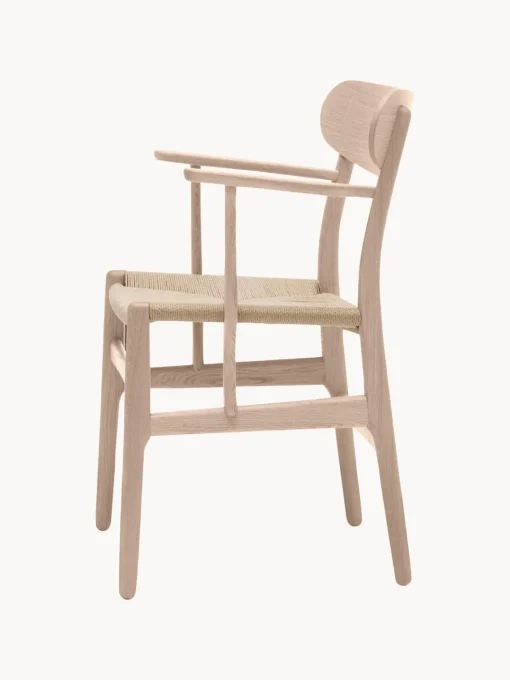 Sillas De Madera|Sillas Con Reposabrazos>Carl Hansen & Søn Silla de madera con asiento tejido a mano y reposabrazos CH36 Madera de roble enjabonada, beige claro