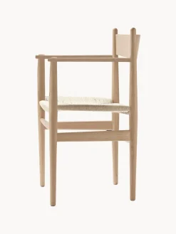 Sillas De Madera|Sillas Con Reposabrazos></noscript>Carl Hansen & Søn Silla de madera con asiento tejido a mano CH37 Madera de roble barnizada en claro, beige claro