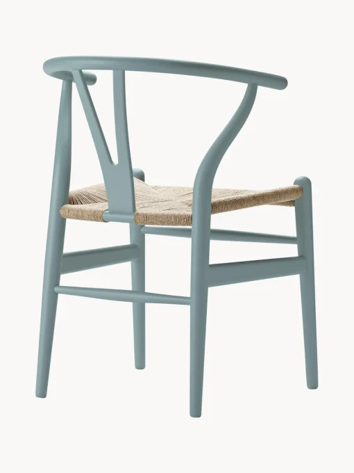 Sillas De Madera|Sillas>Carl Hansen & Søn Silla de madera con asiento tejido a mano CH24 Madera de haya pintada en azul claro, beige