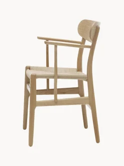 Sillas De Madera|Sillas Con Reposabrazos></noscript>Carl Hansen & Søn Silla de madera con asiento tejido a mano y reposabrazos CH36 Madera de roble barnizada, beige claro