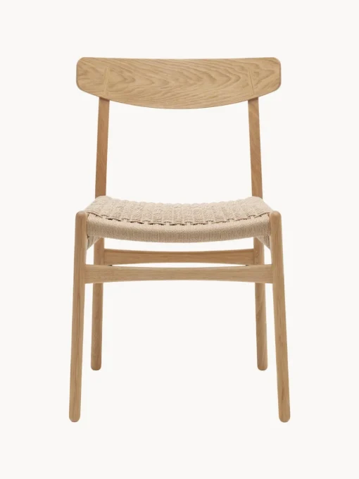 Sillas De Madera|Sillas>Carl Hansen & Søn Silla de madera con asiento tejido a mano CH23 Madera de roble barnizada, beige claro