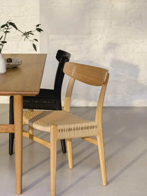Sillas De Madera|Sillas>Carl Hansen & Søn Silla de madera con asiento tejido a mano CH23 Madera de roble barnizada, beige claro