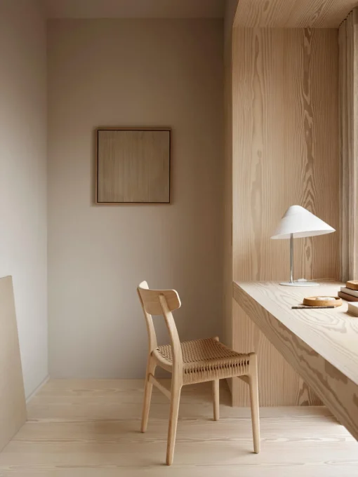 Sillas De Madera|Sillas>Carl Hansen & Søn Silla de madera con asiento tejido a mano CH23 Madera de roble barnizada, beige claro
