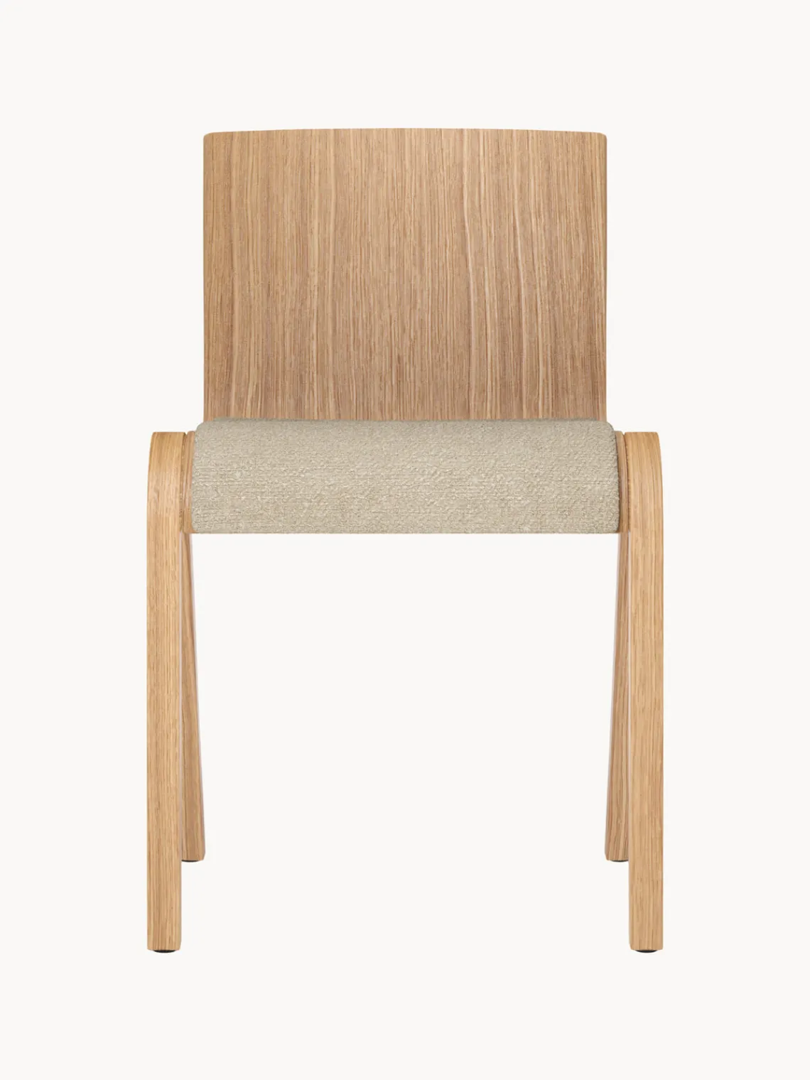 Sillas>Audo Copenhagen Silla de madera con asiento acolchado Ready Madera clara, beige