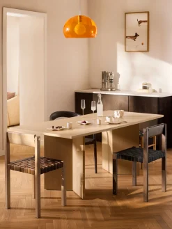 Sillas>Westwing Collection Silla de madera con asiento de cuero Liza Cuero marrón, madera de roble