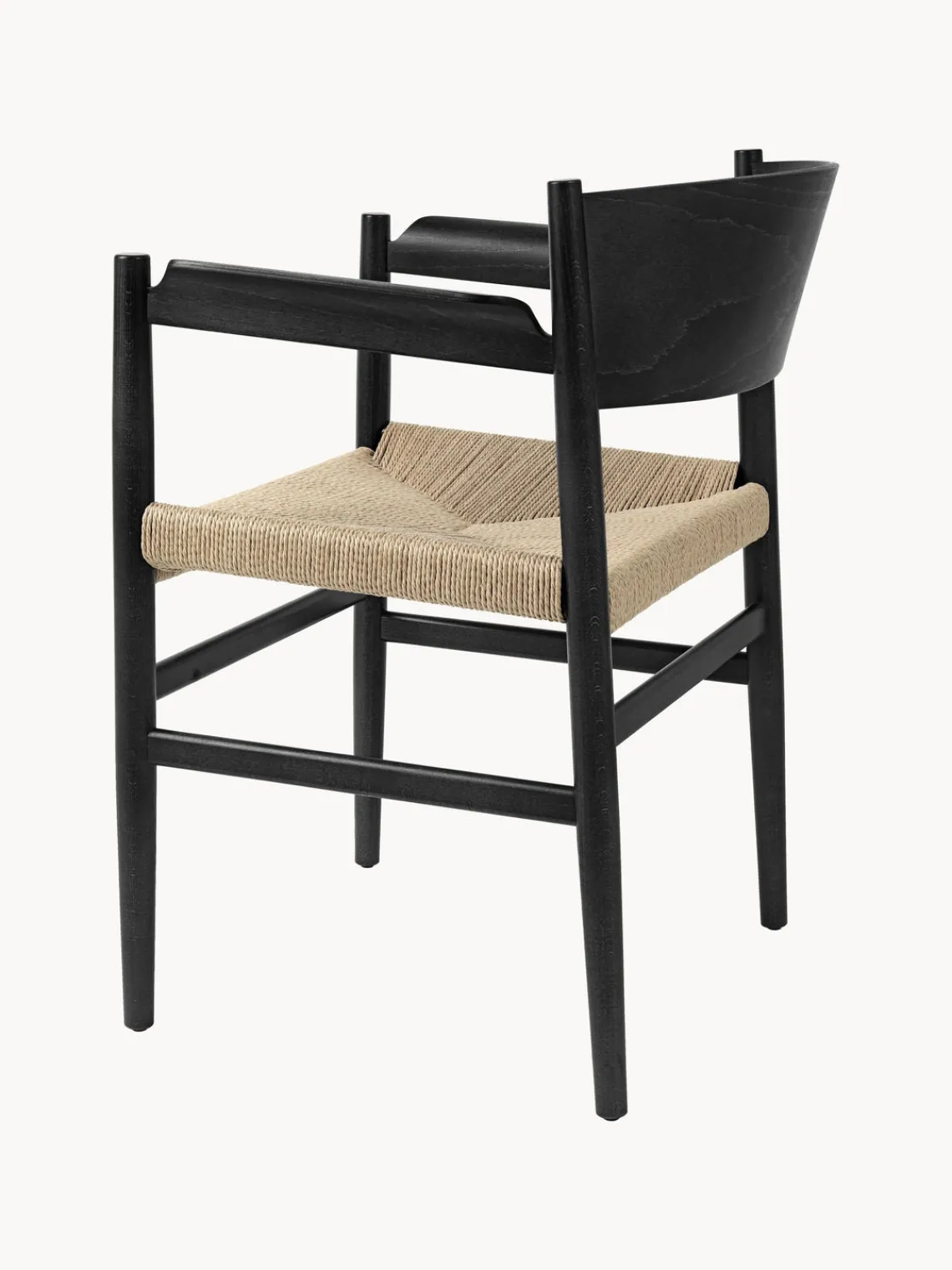 New Silla de madera de haya artesanal con asiento tejido Nestor Sillas De Madera|Sillas Con Reposabrazos