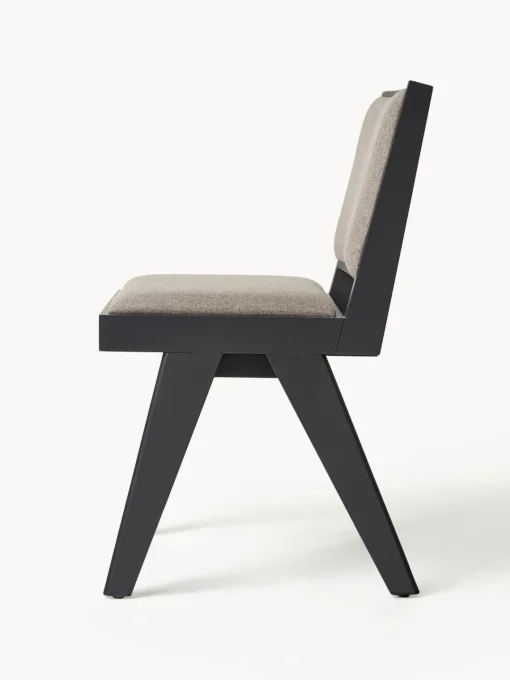 Sillas De Madera|Sillas>Westwing Collection Silla de madera tapizada Sissi Tejido greige, negro