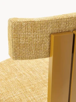 Sillas></noscript>Westwing Collection Silla de madera tapizada Katya Tejido grueso amarillo mostaza, madera de roble lacada en amarillo mostaza