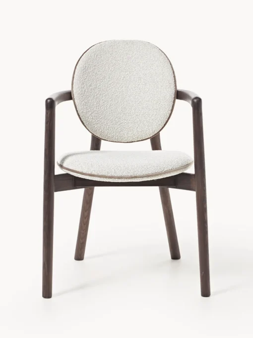 Discount Silla de madera tapizado en tejido bouclé Maia Sillas