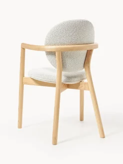 Outlet Silla de madera tapizado en tejido bouclé Maia Sillas