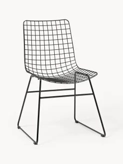 Sillas>HKLIVING Silla de metal Wire Negro