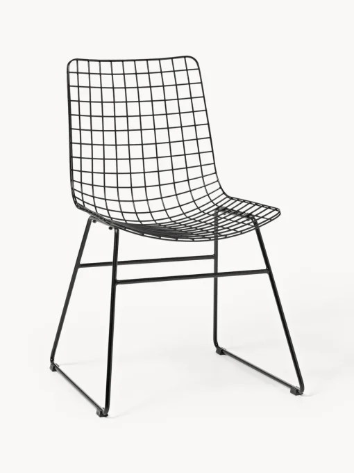 Sillas>HKLIVING Silla de metal Wire Negro