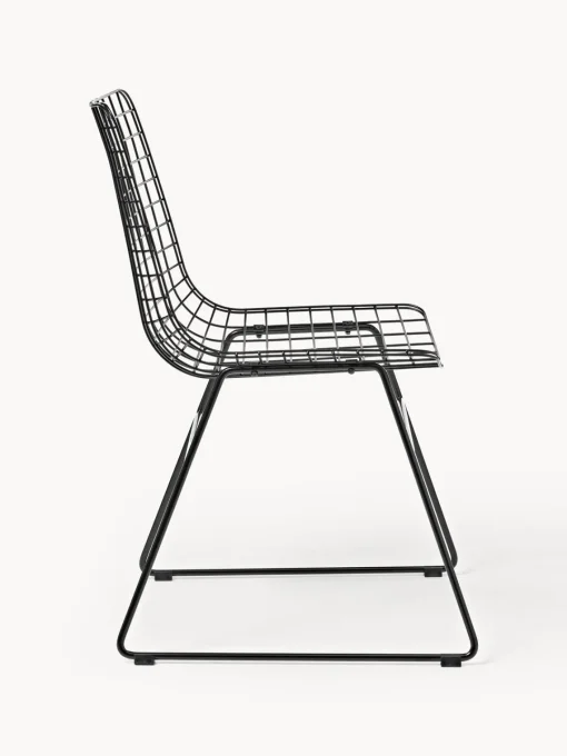 Sillas>HKLIVING Silla de metal Wire Negro