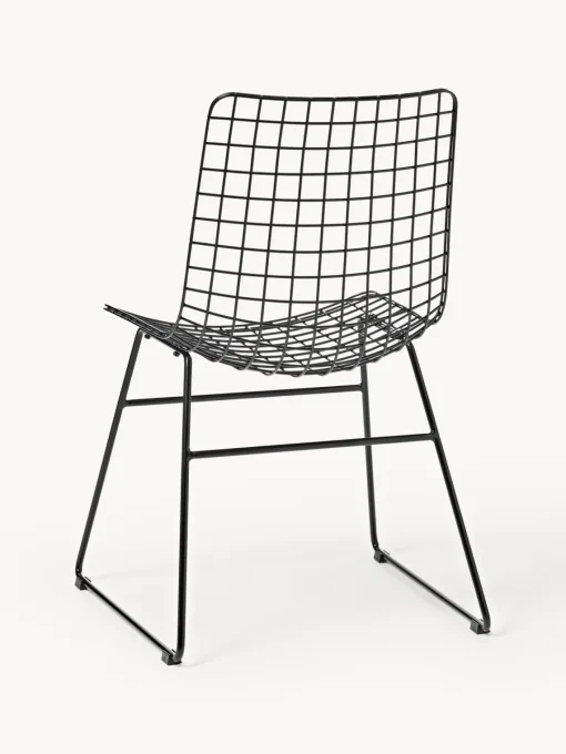 Sillas>HKLIVING Silla de metal Wire Negro