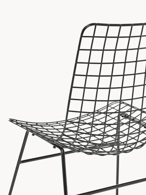 Sillas>HKLIVING Silla de metal Wire Negro
