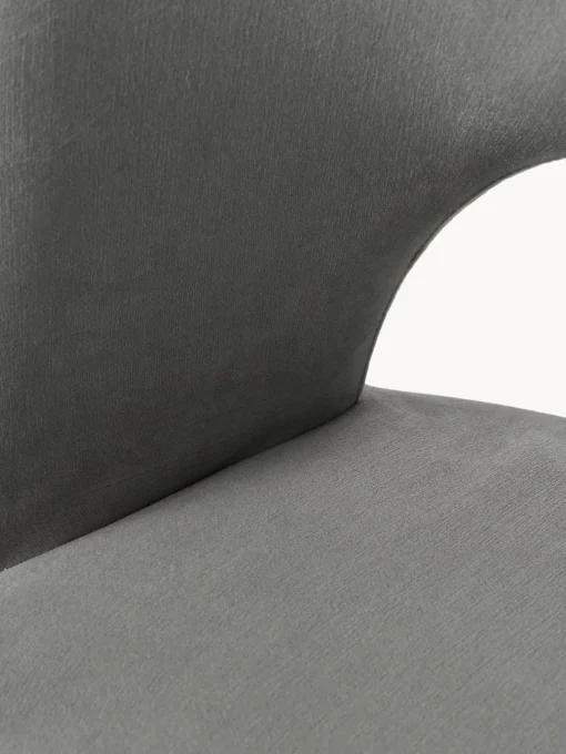 Sillas>Westwing Collection Silla de terciopelo Rachel Terciopelo gris claro, negro mate