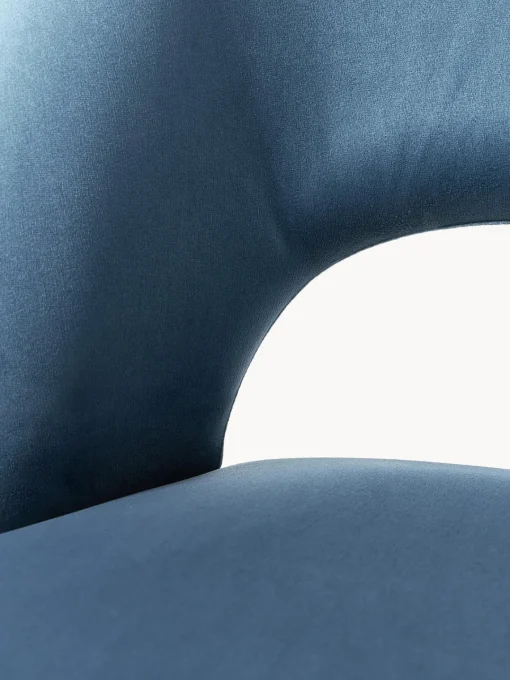 Sillas>Westwing Collection Silla de terciopelo Rachel Terciopelo azul, negro mate
