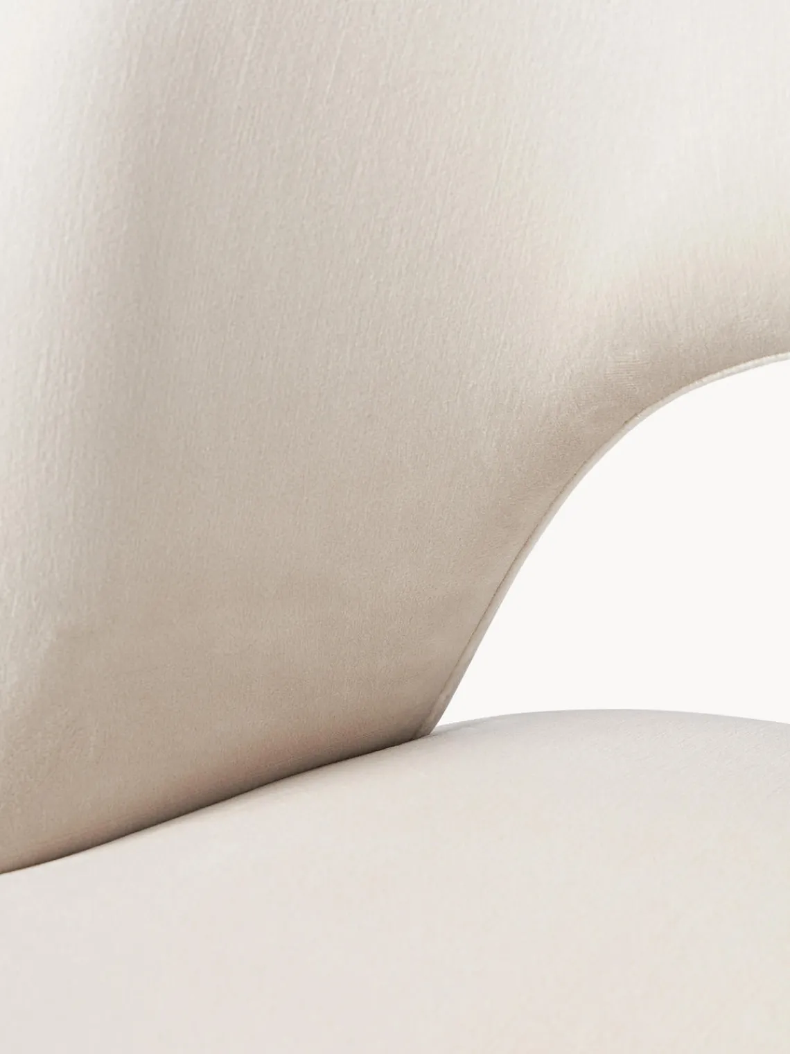 Sillas>Westwing Collection Silla de terciopelo Rachel Terciopelo blanco crema, negro mate