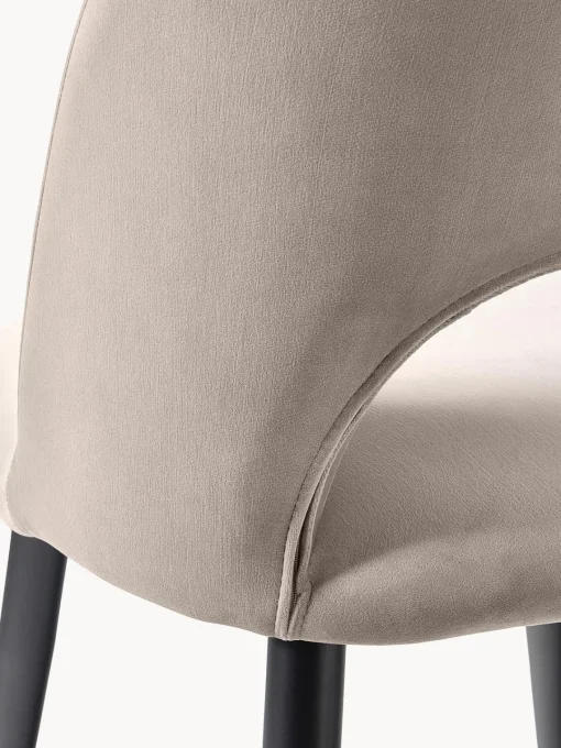 Sillas>Westwing Collection Silla de terciopelo Rachel Terciopelo taupe, negro mate