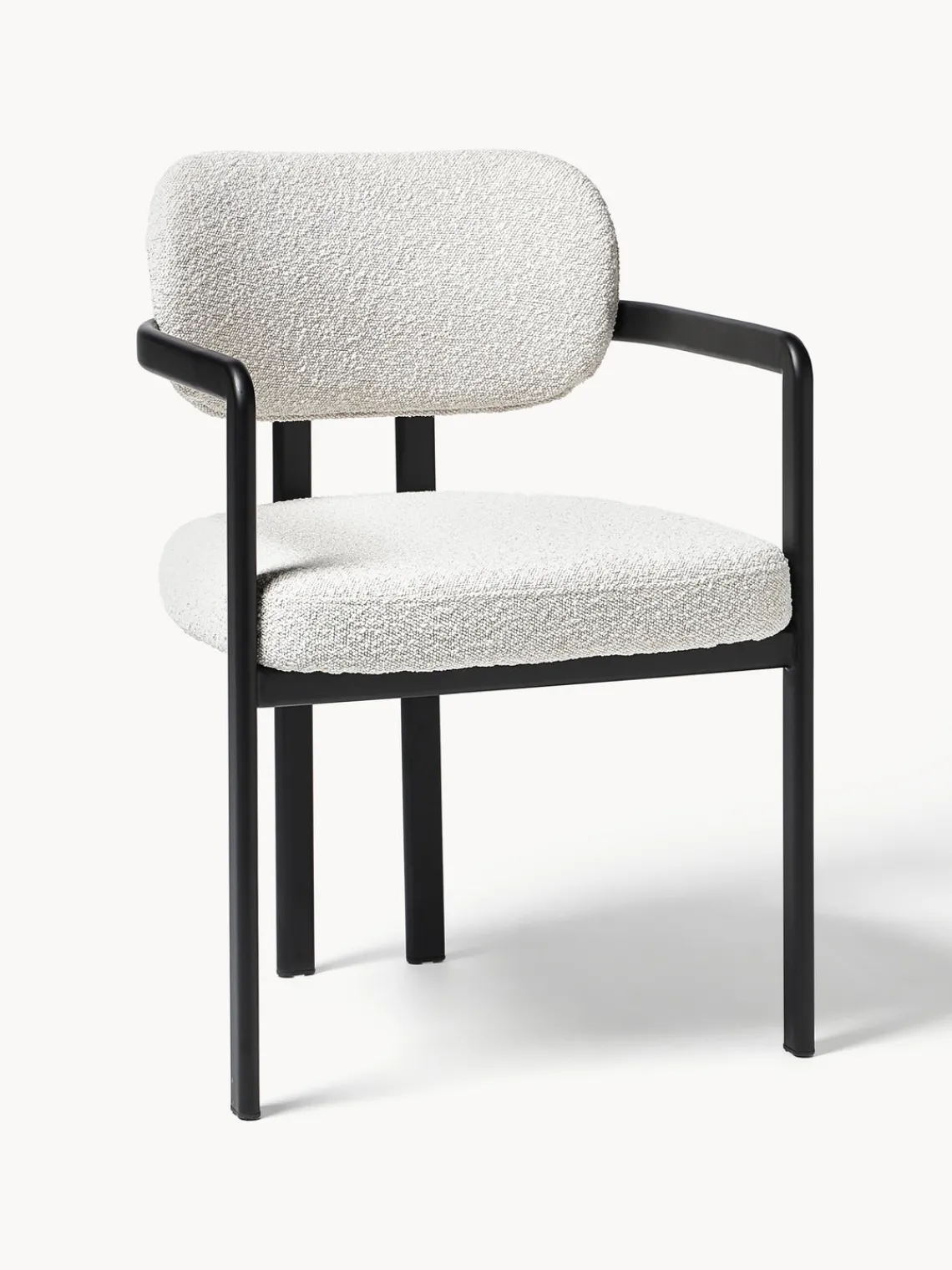 Sillas Con Reposabrazos|Sillas>Westwing Collection Silla en tejido bouclé Adrien Bouclé blanco, negro