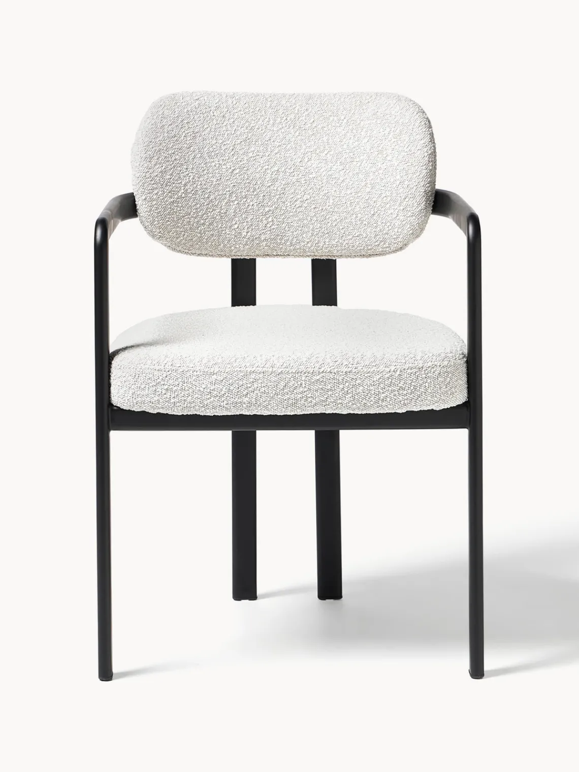 Sillas Con Reposabrazos|Sillas>Westwing Collection Silla en tejido bouclé Adrien Bouclé blanco, negro
