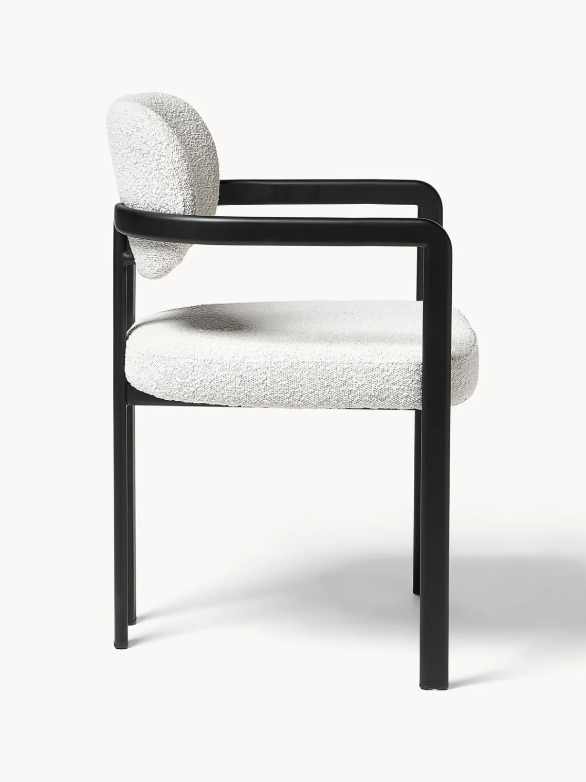 Sillas Con Reposabrazos|Sillas>Westwing Collection Silla en tejido bouclé Adrien Bouclé blanco, negro