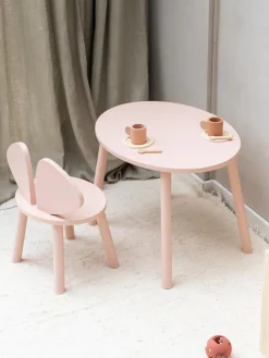 Mesas Y Sillas Infantiles|Decoración Infantil></noscript>Nofred Silla infantil de madera Mouse Rosa claro