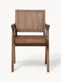 Sillas De Jardín|Sillas De Jardí­N>Westwing Collection Silla para exterior con reposabrazos de madera de acacia Sissi Madera de acacia oscura