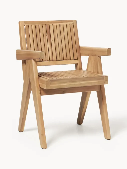 Sillas De Jardín|Sillas De Jardí­N>Westwing Collection Silla para exterior con reposabrazos de madera de acacia Sissi Madera de acacia clara