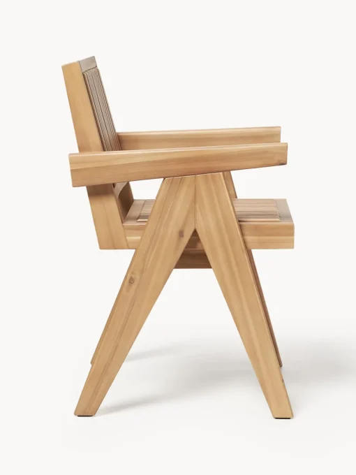 Sillas De Jardín|Sillas De Jardí­N>Westwing Collection Silla para exterior con reposabrazos de madera de acacia Sissi Madera de acacia clara