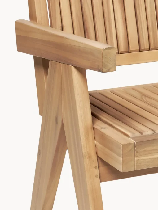 Sillas De Jardín|Sillas De Jardí­N>Westwing Collection Silla para exterior con reposabrazos de madera de acacia Sissi Madera de acacia clara