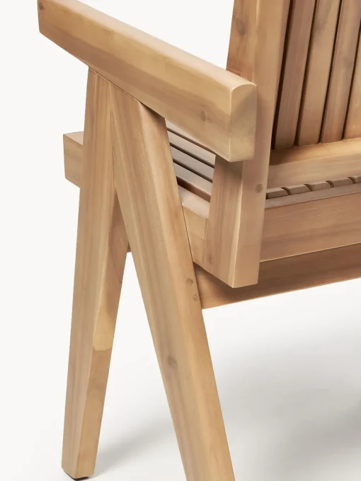 Sillas De Jardín|Sillas De Jardí­N>Westwing Collection Silla para exterior con reposabrazos de madera de acacia Sissi Madera de acacia clara